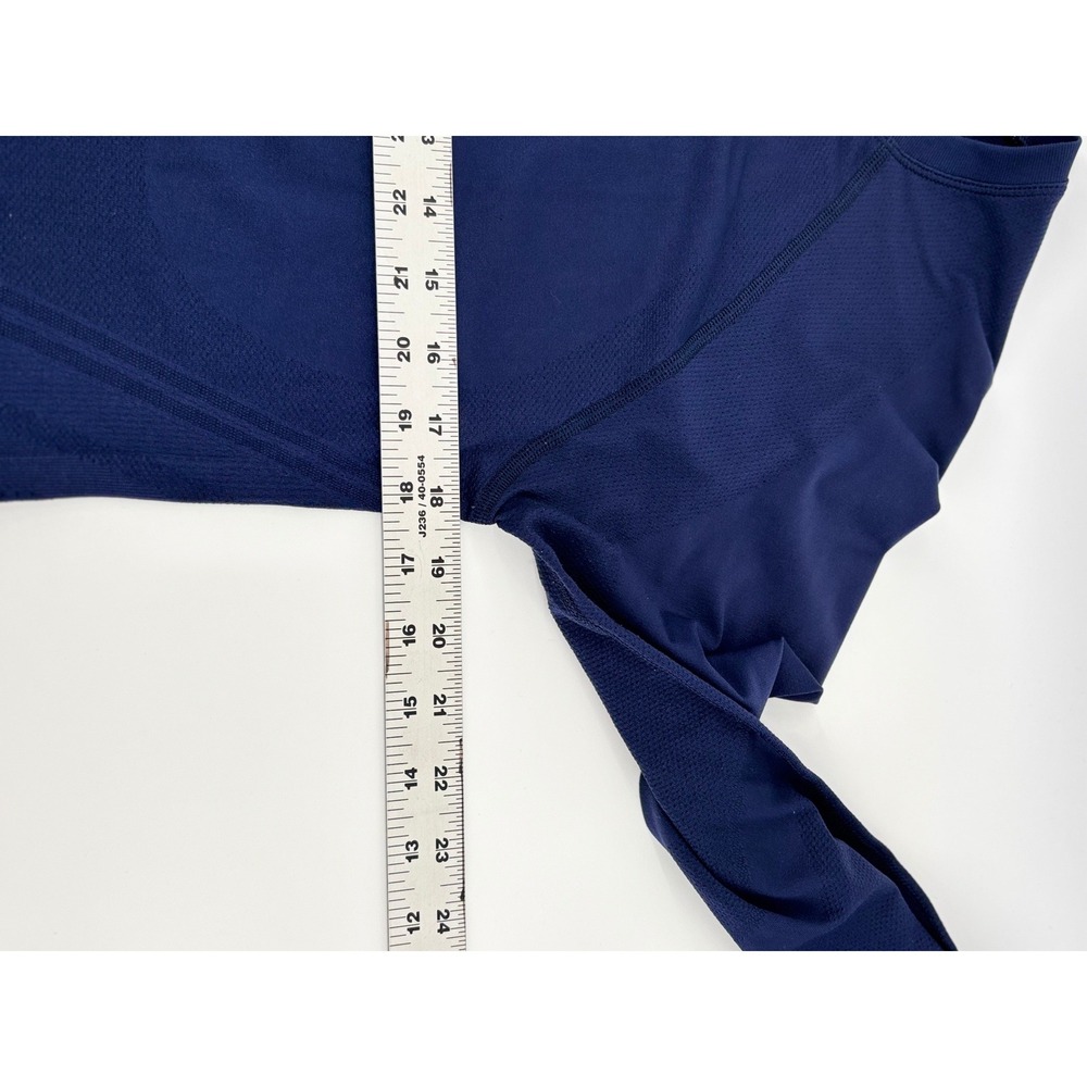 Athleta Momentum Long Sleeve Seamless Training Top Navy Blue Large 530524 - Picture 4 of 7